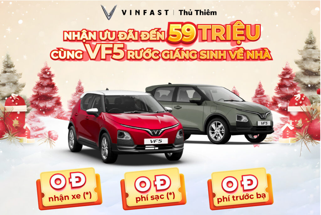 Sở Hữu VF5 Chỉ Với 0Đ Trả Trước – Bùng Nổ Ưu Đãi Mùa Noel
